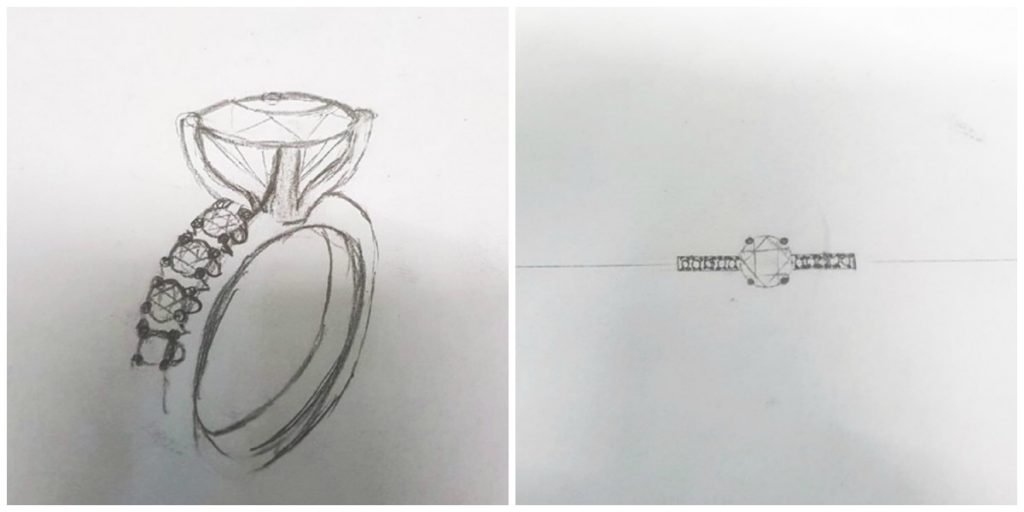 Jewler's sketch of a ring