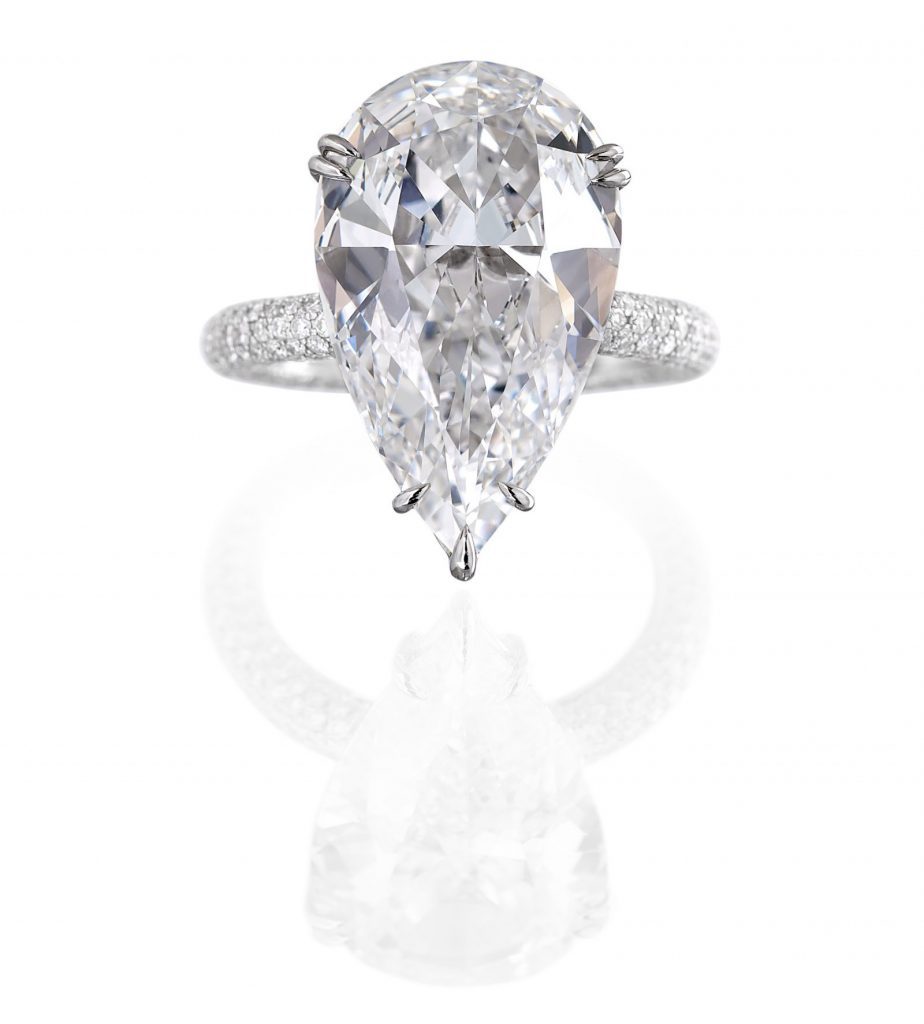 Pear shaped diamond engagement ring a