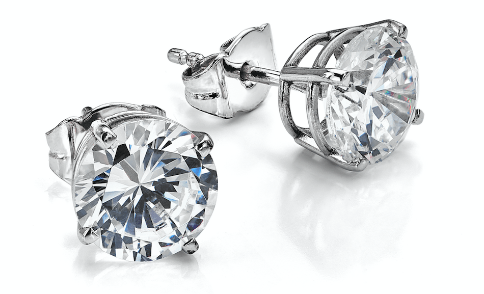 Solitaire Diamond Earrings by Diamondport