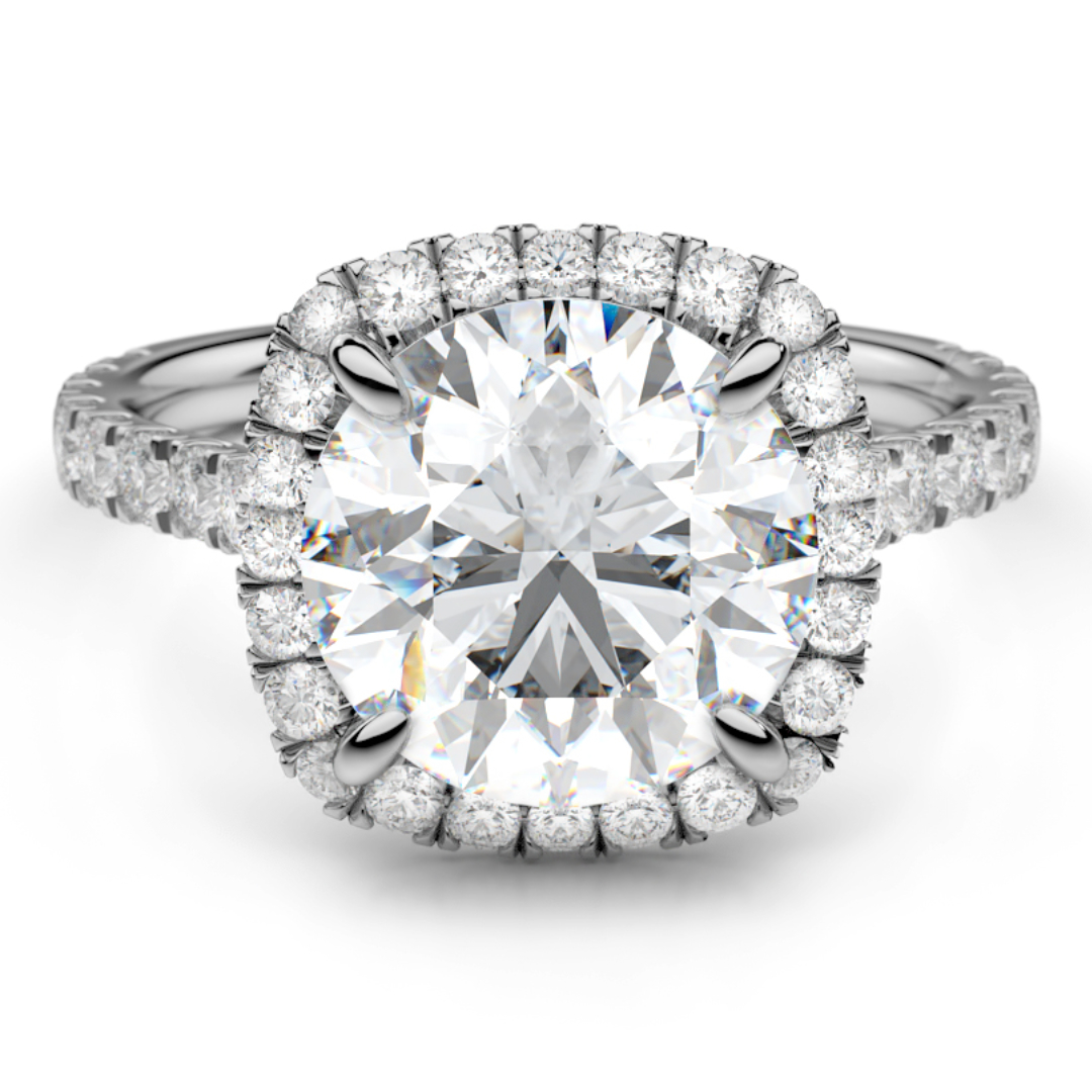 halo ring with diamond band 