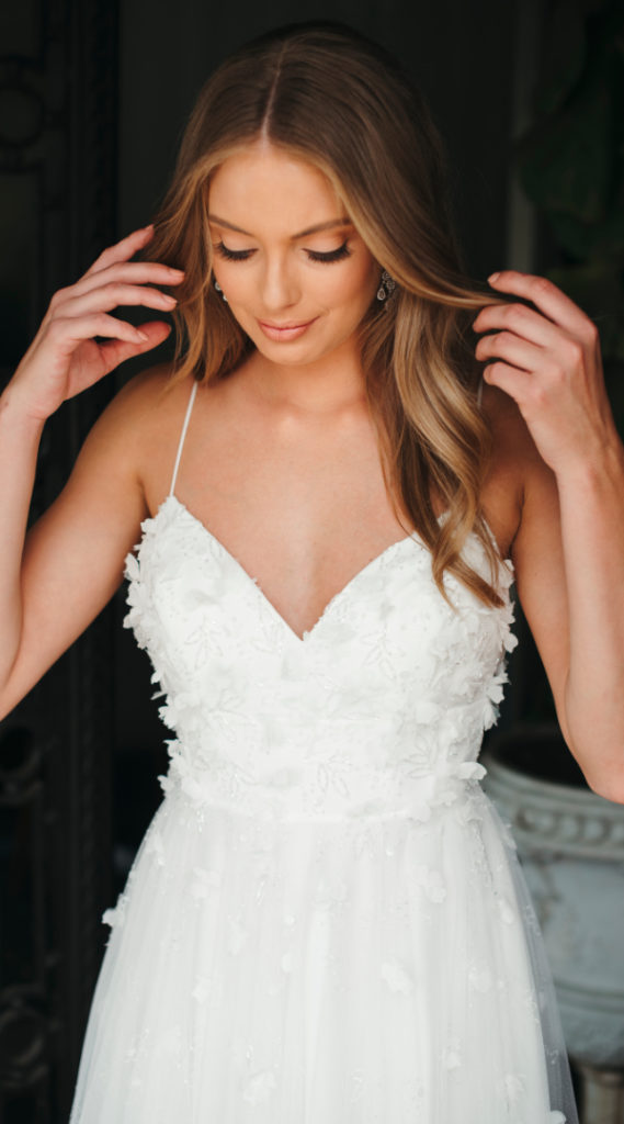 White floral dress - wendy makin bridal