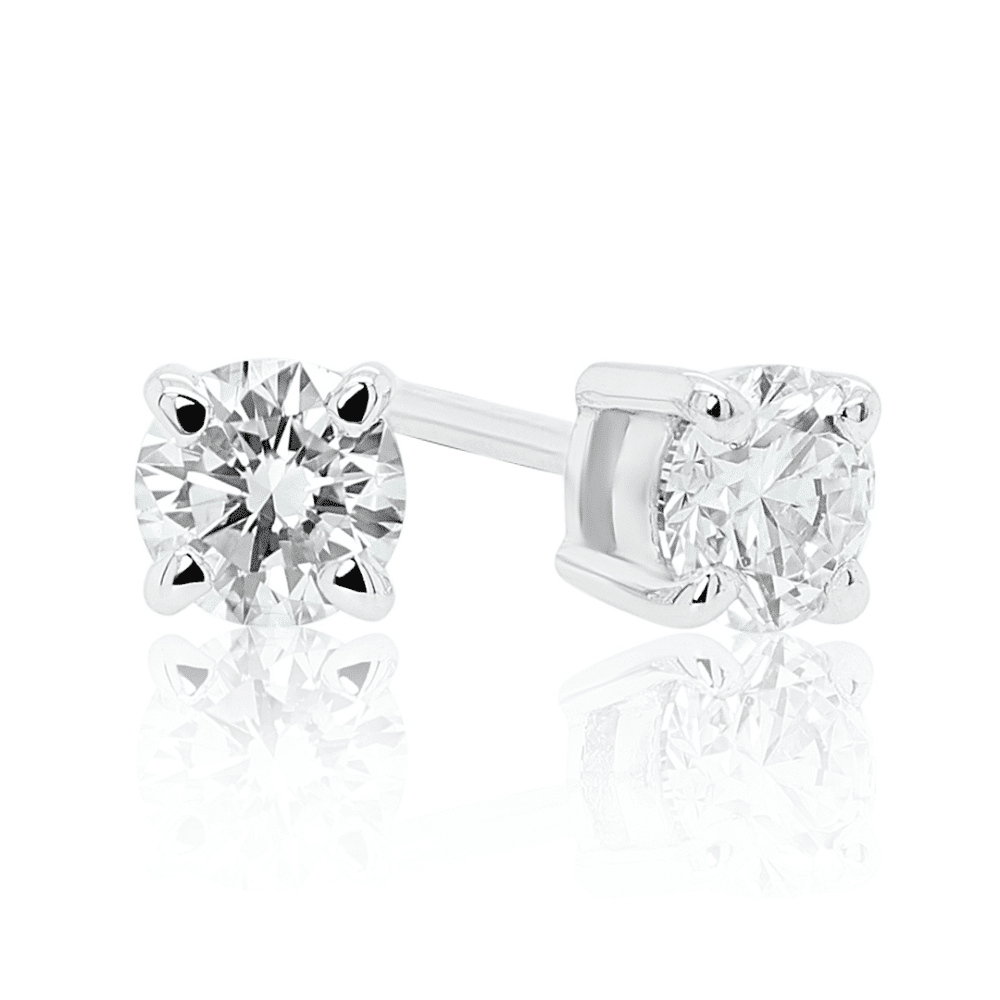 Delicate Diamond Studs in White Gold