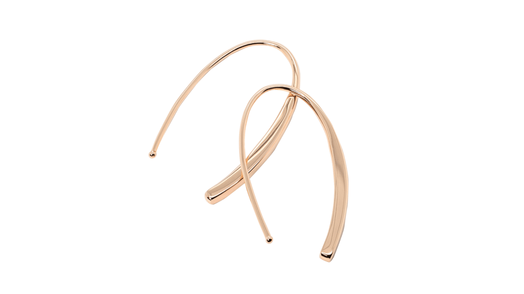 Long Drop Earrings Rose Gold