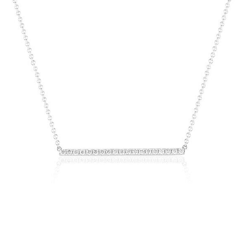 Diamond Bar Necklace White Gold
