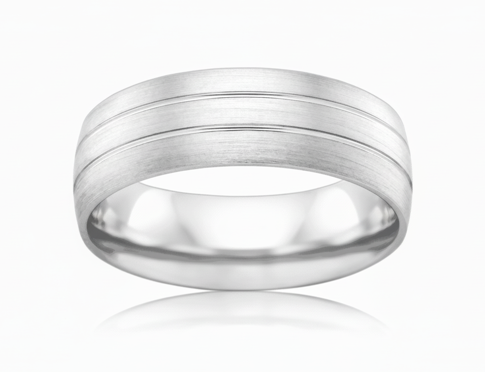 Corio 18ct White Gold Men's Wedding Ring