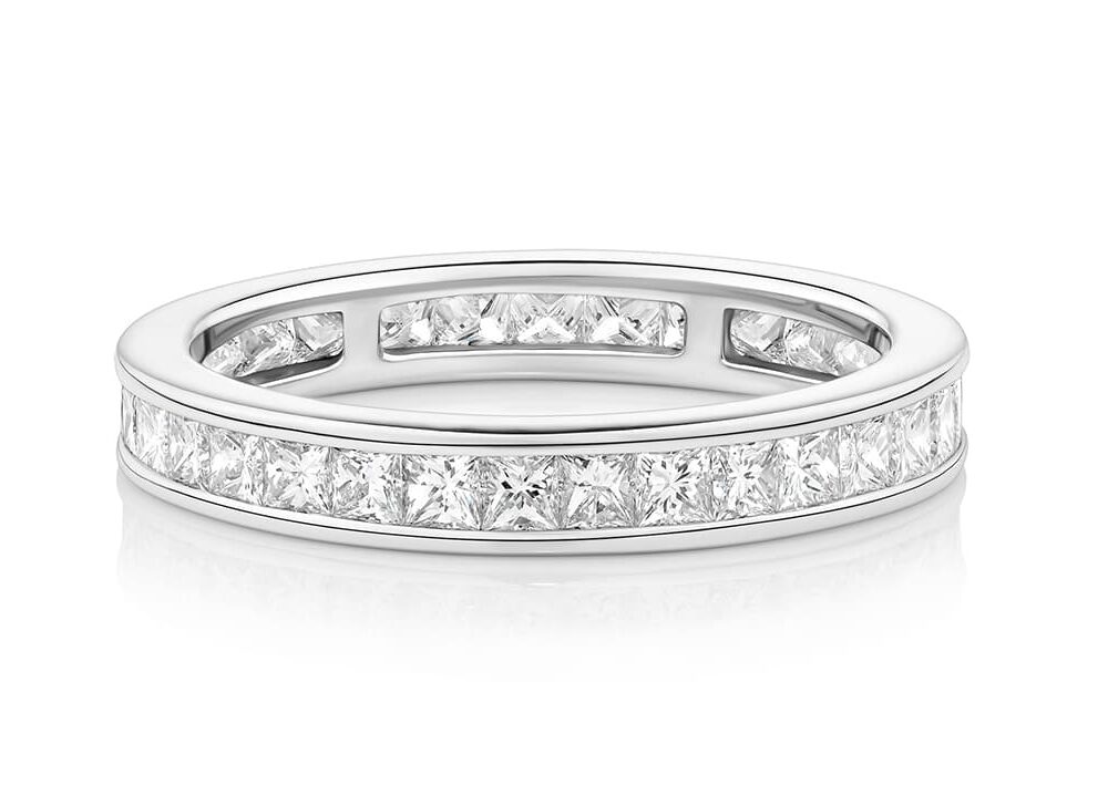Fraser Princess Cut Diamonds in Channel Set Wedding Ring front