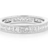 Fraser princess cut diamonds in channel set wedding ring front