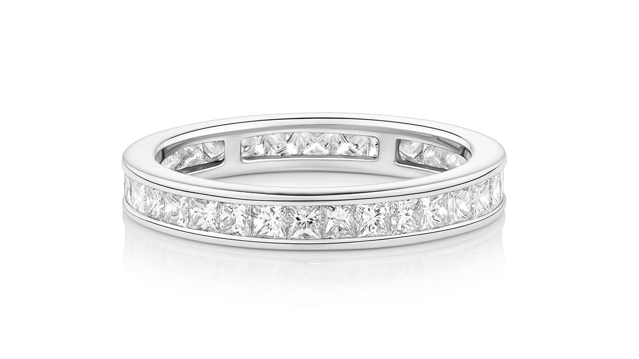 Fraser Princess Cut Diamonds in Channel Set Wedding Ring front