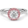 Diamond round halo with pink diamond halo01