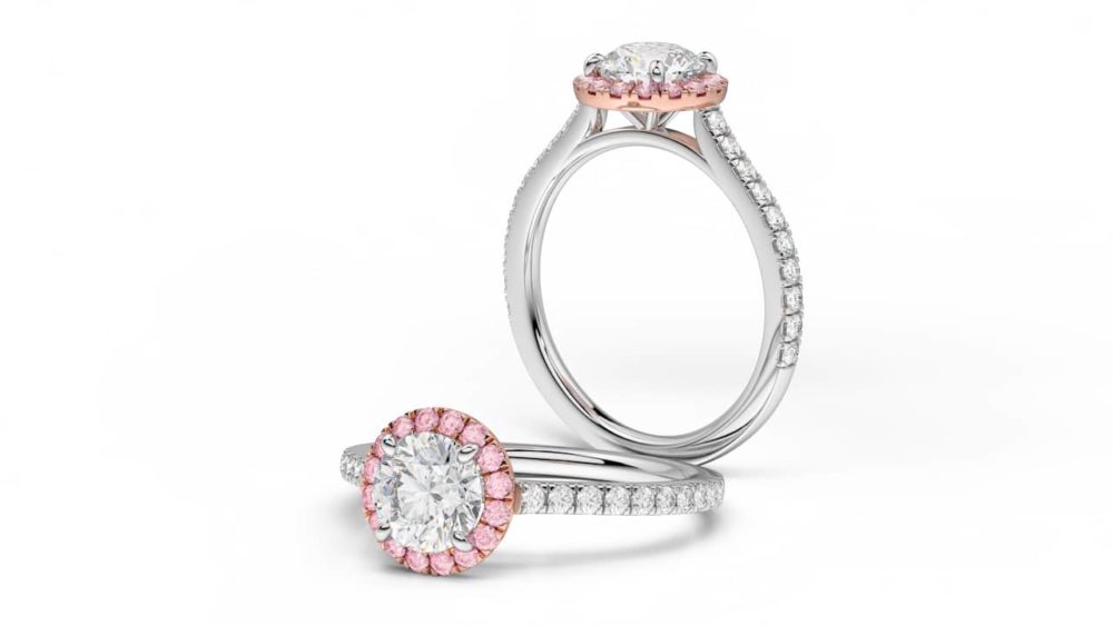 Diamond round halo with pink diamond halo02