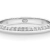 Flinders knife edge channel set diamond wedding ring front
