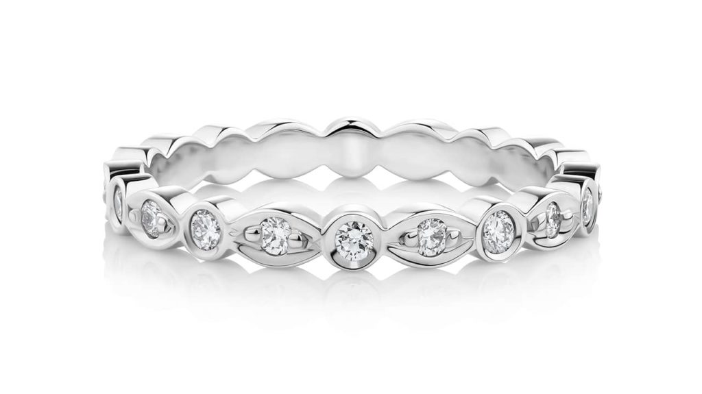 Astell Bezel Set Wedding Ring White Gold