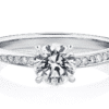 Rbc engagement ring with twisted diamond band