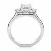 Three stone engagement ring side view
