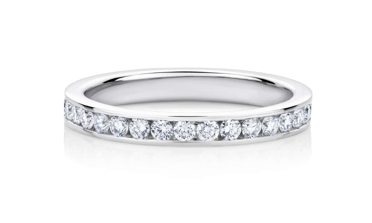 Fraser Channel Set Wedding Ring in White Gold