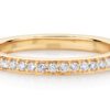 Yellow gold wedding eternity ring grain set diamonds