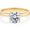 Lilly pilly solitaire round brilliant cut diamond in yellow gold