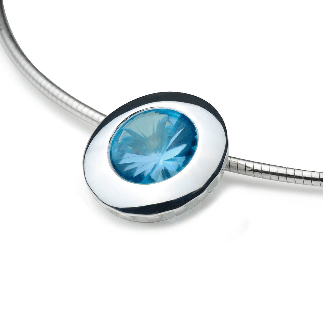 Muse Blue Topaz Pendant Sterling Silver