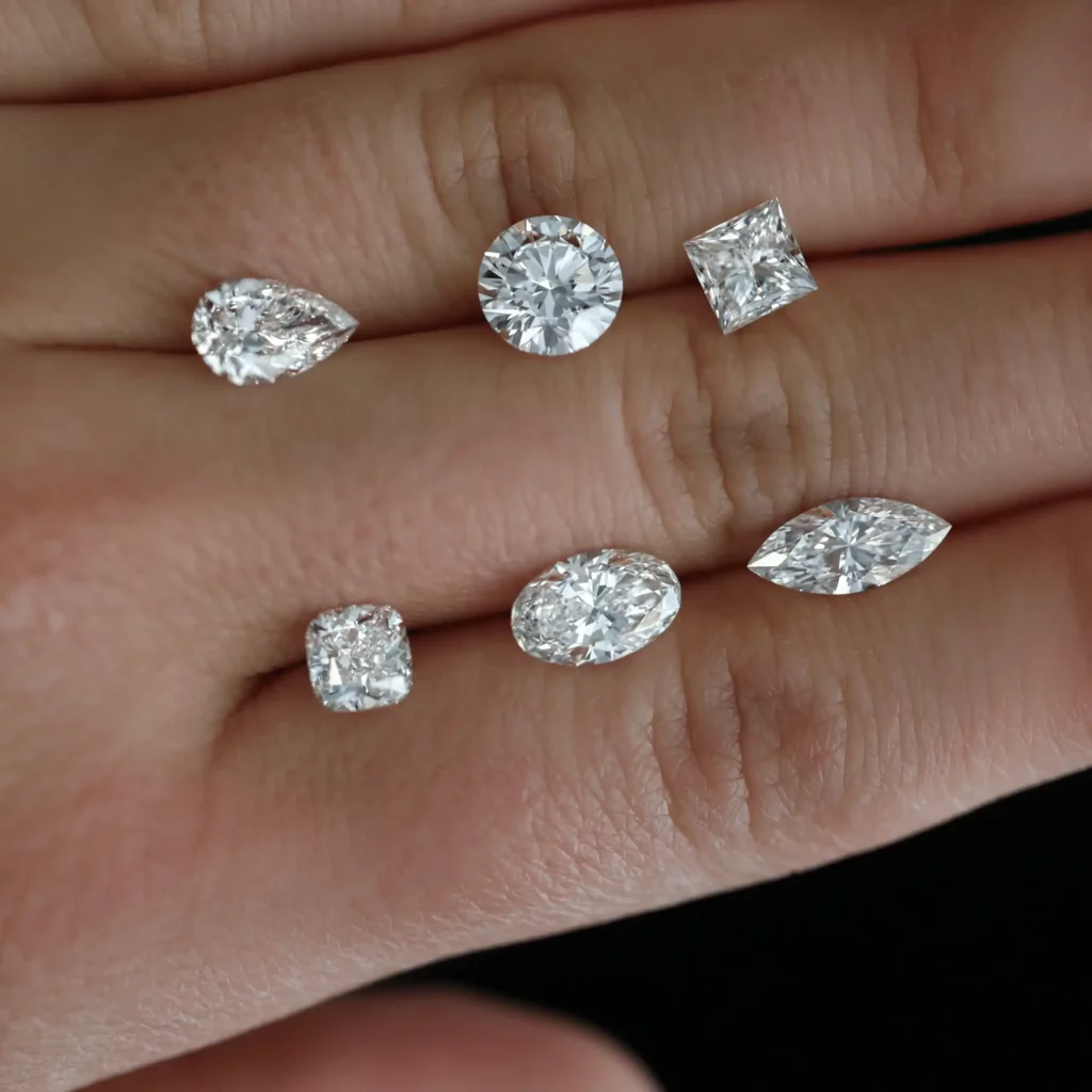 Diamond-cuts-shapes-on-finger