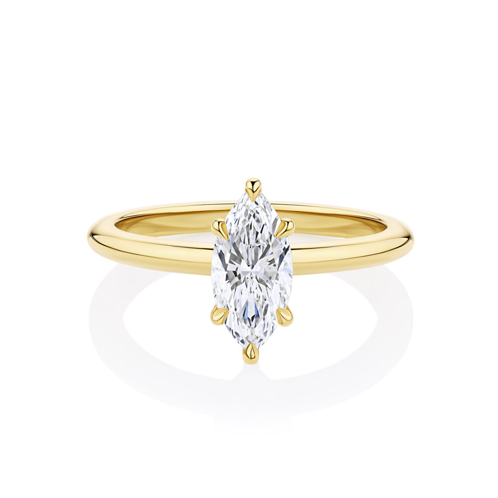Waratah Marquise Yellow Gold front