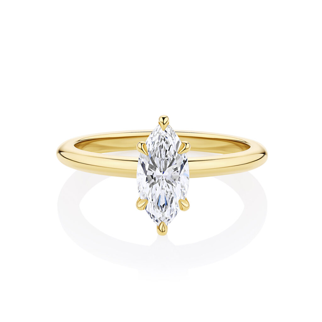 Waratah Marquise Yellow Gold front