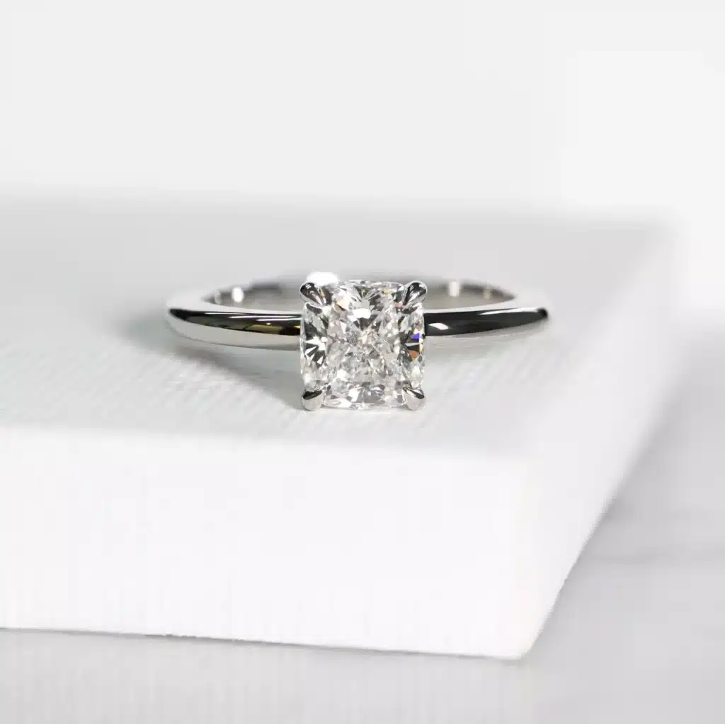Cushion cut diamond engagement ring 2