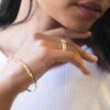 Ebb Tide Bangle Medium Yellow Gold Lifestyle