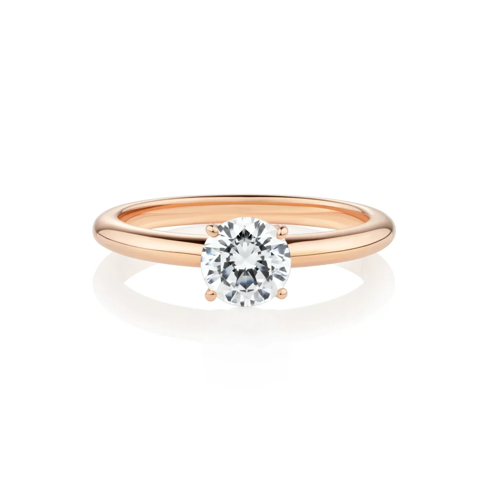 Round Brilliant Cut Rose Gold Willow