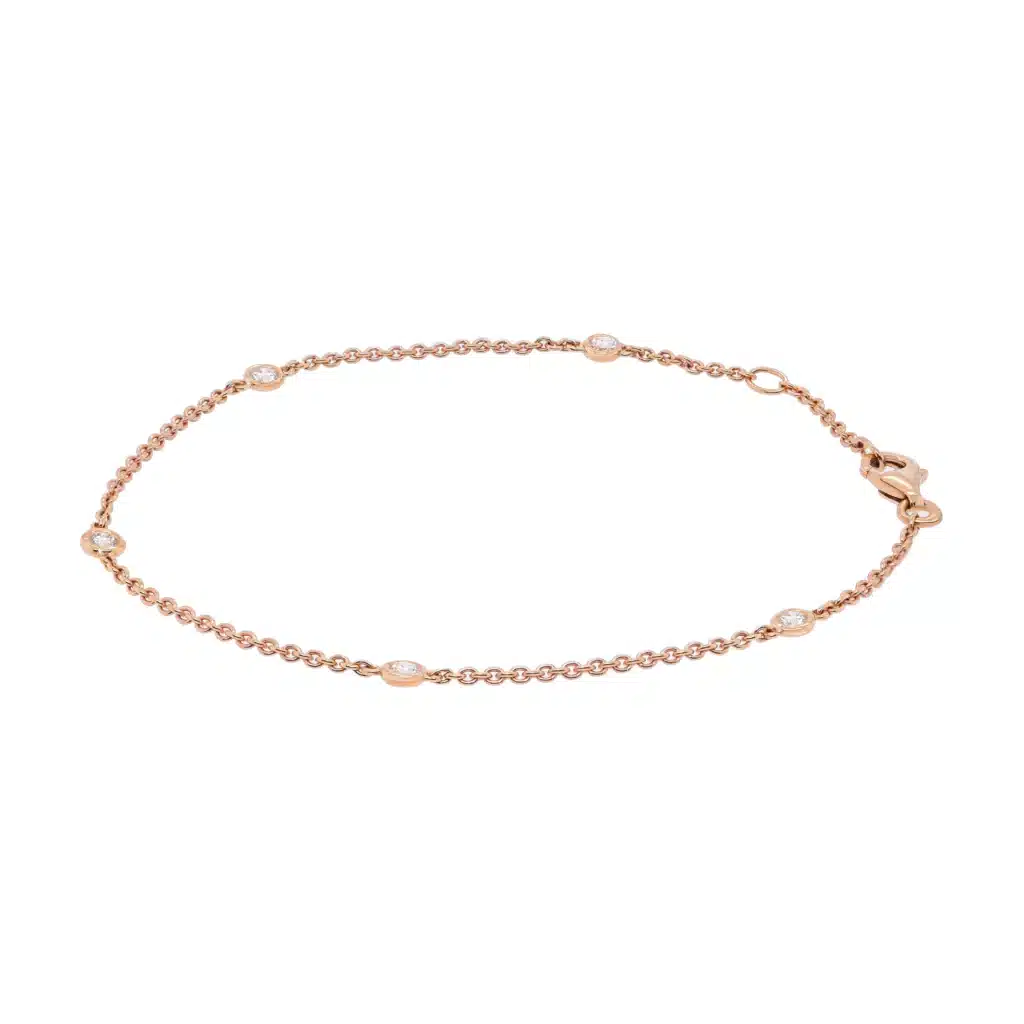 Diamond Station Bracelet Rose Gold