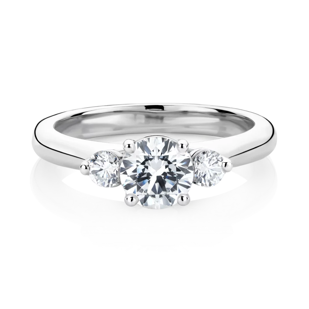 Banksia-platinum-round-cut-trilogy-diamond-engagement-ring
