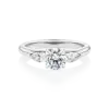 Banksia-platinum-round-cut-trilogy-pear-cut-diamond-engagement-ring