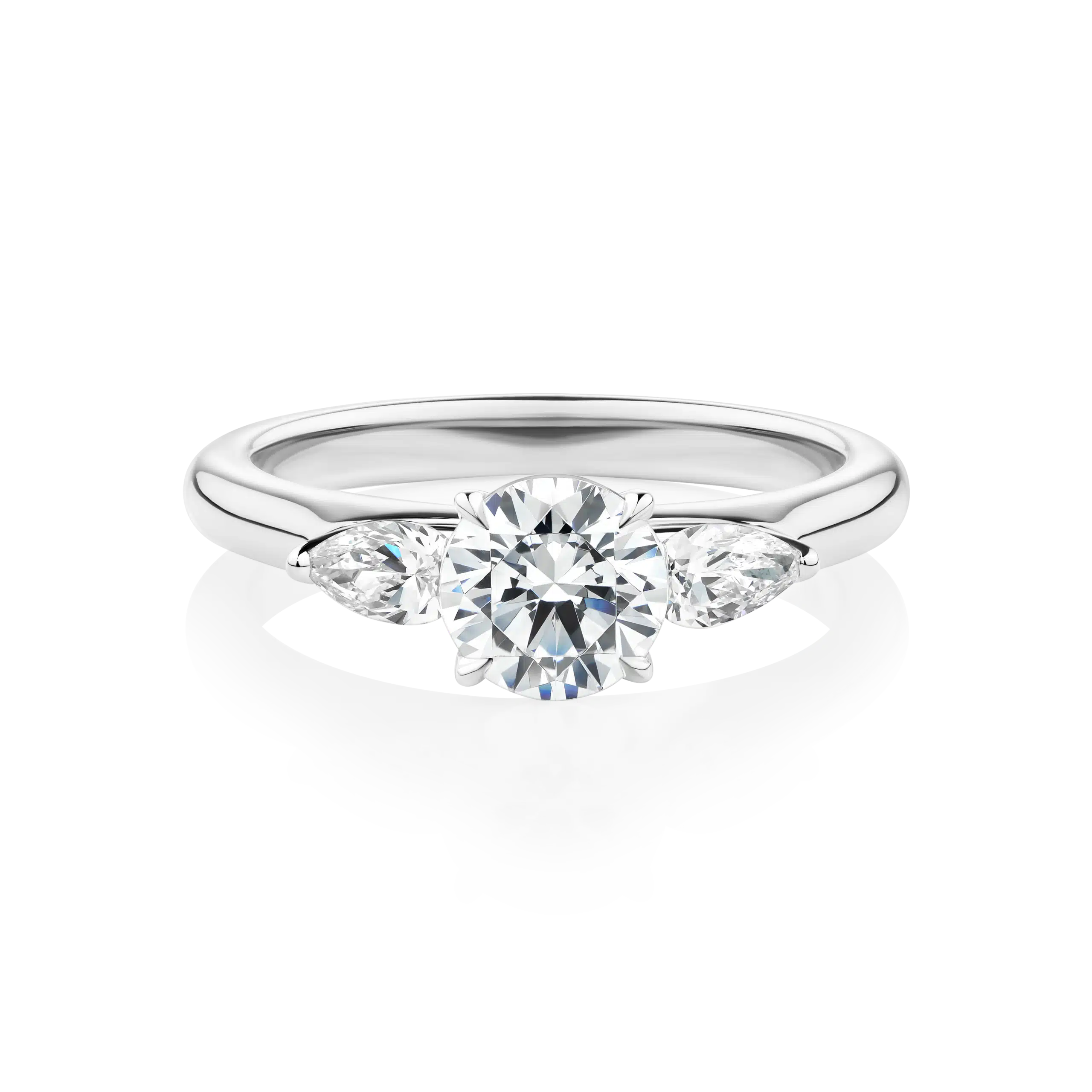 Banksia-Platinum-Round-Cut-Trilogy-Pear-Cut-Diamond-Engagement-Ring