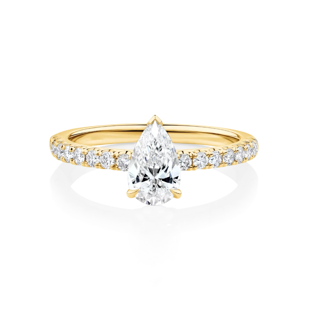 Dianella-side-yellow-gold-pear-cut-diamond-band-diamond-engagement-ring
