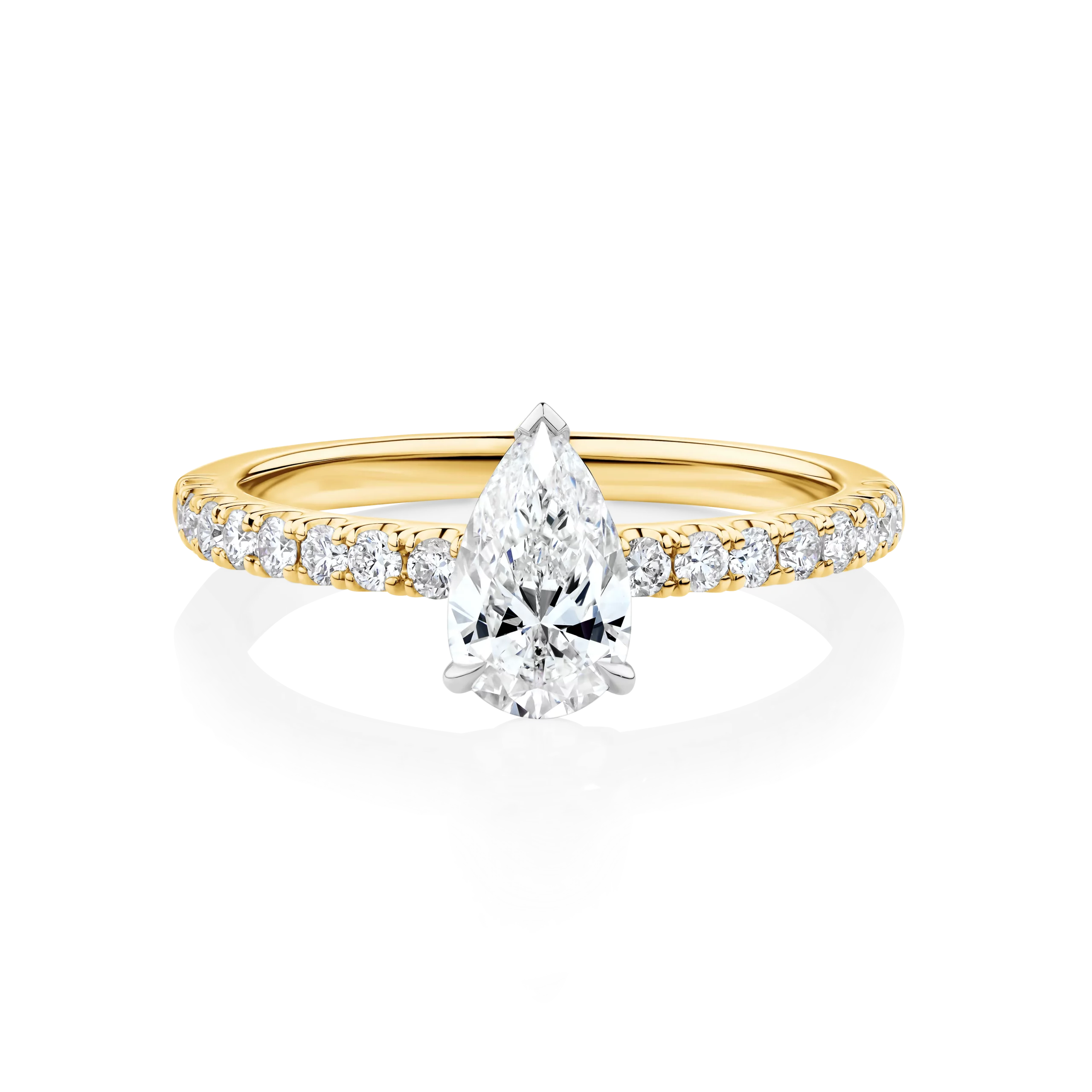 Dianella-Yellow-Gold-Two-Tone-Pear-Cut-Diamond-Band-Diamond-Engagement-Ring