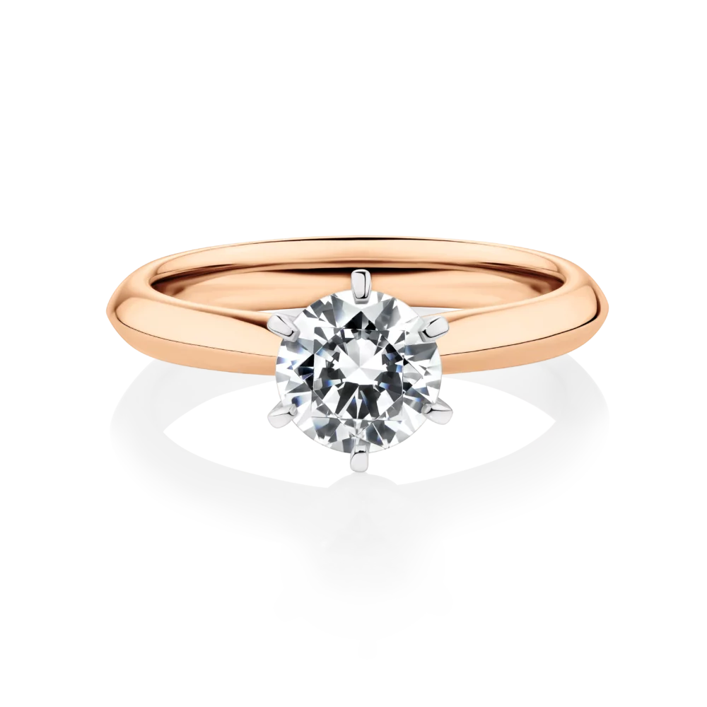 Honey-myrtle-rose-gold-two-tone-round-cut-6-claw-diamond-engagement-ring