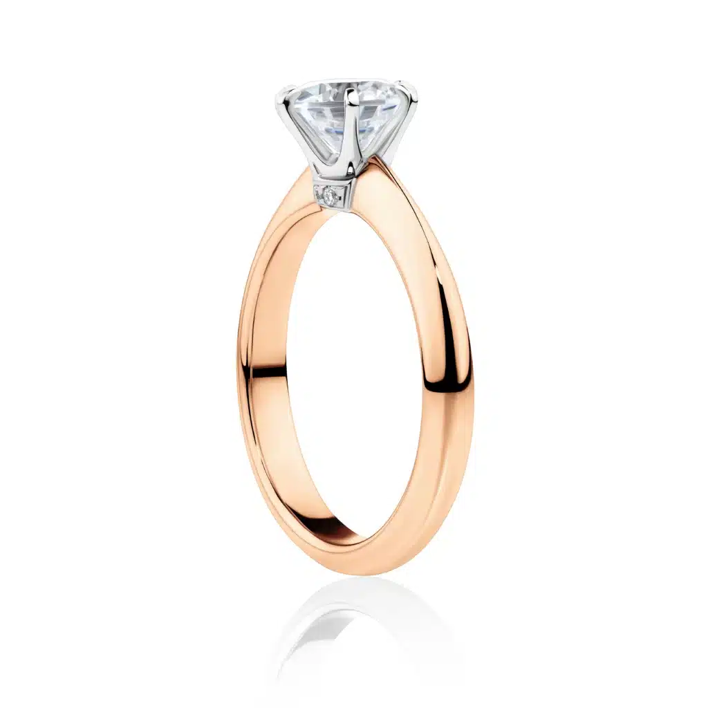 Honey-Myrtle-Side-Rose-Gold-Two-Tone-Round-Cut-6-claw-Diamond-Engagement-Ring