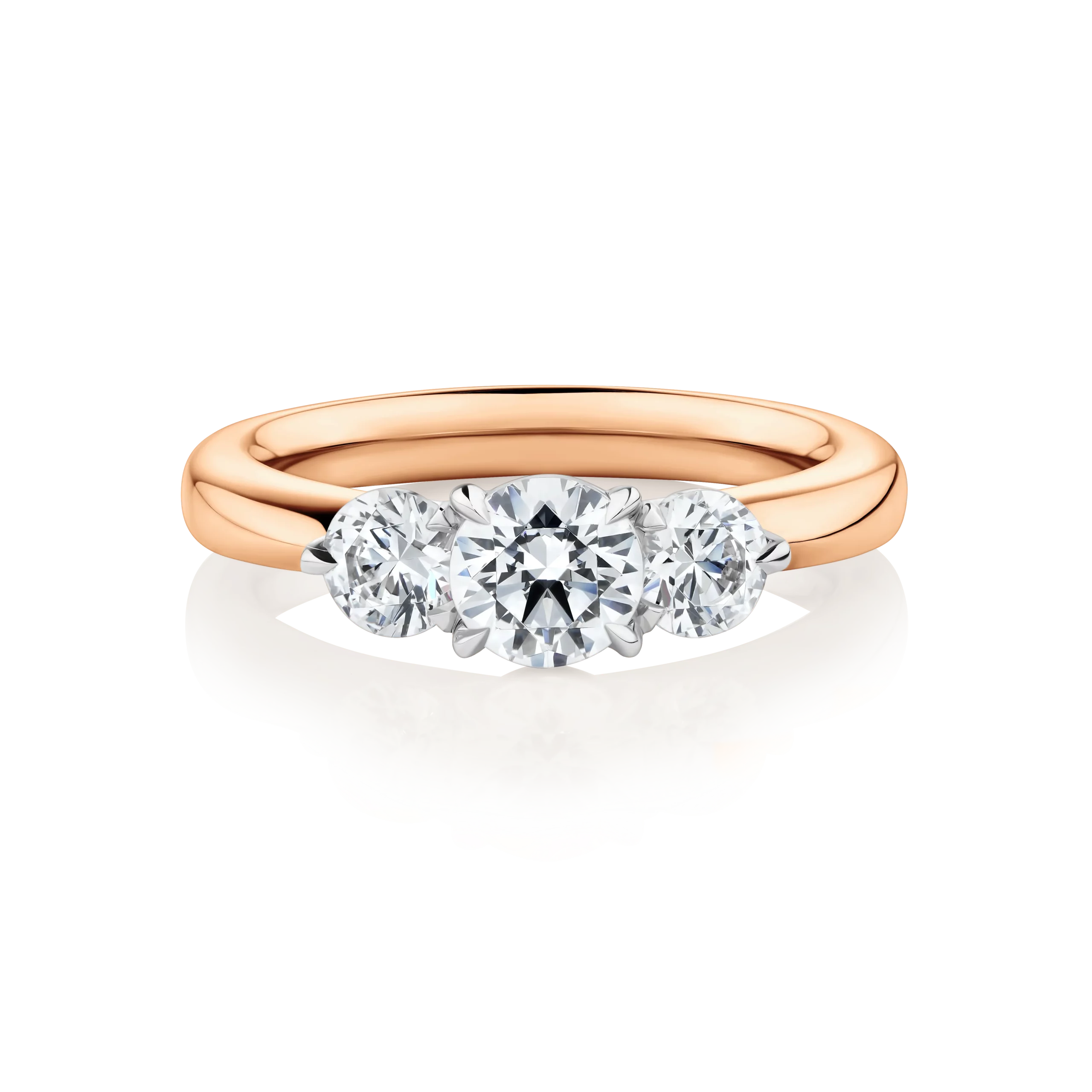 Impressa-Rose-Gold-Two-Tone-Round-Cut-Trilogy-Diamond-Engagement-Ring