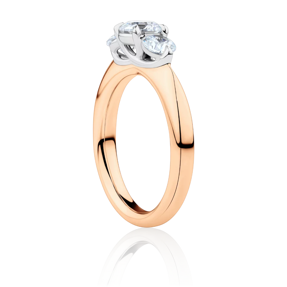 Impressa-side-rose-gold-two-tone-round-cut-trilogy-diamond-engagement-ring