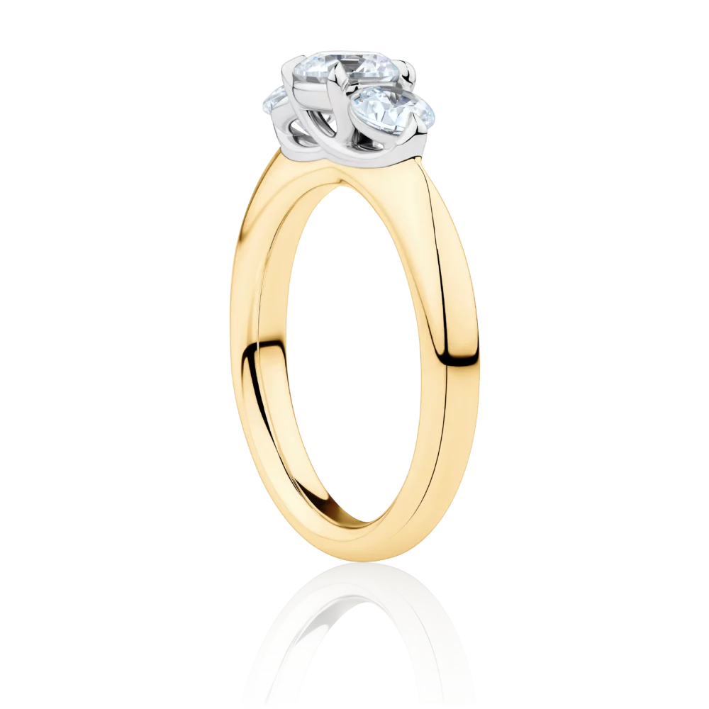 Impressa-side=yellow-gold-two-tone-round-cut-trilogy-diamond-engagement-ring