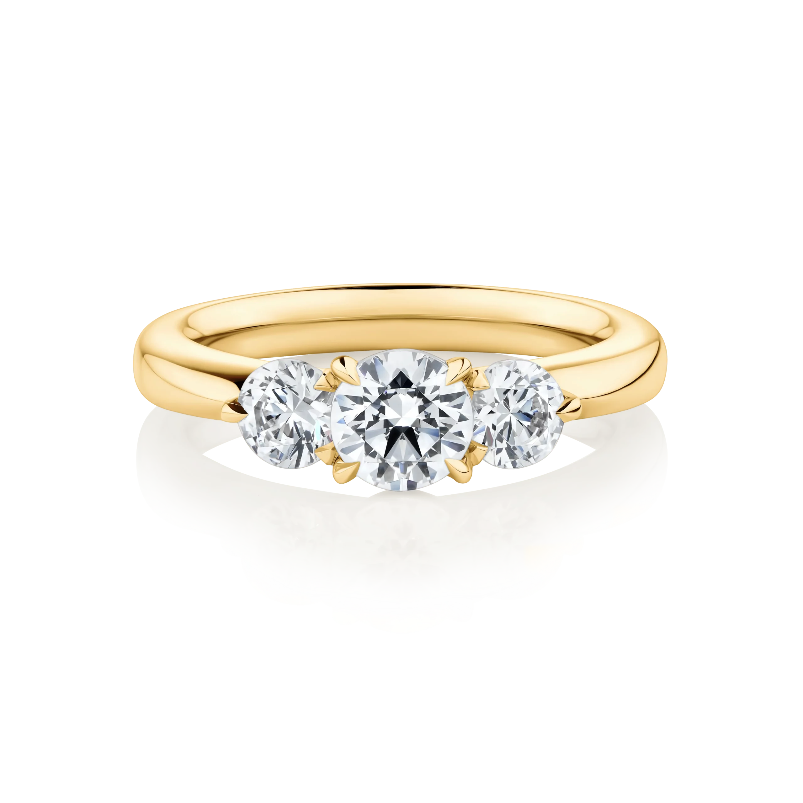 Impressa-Yellow-Gold-Round-Cut-Trilogy-Diamond-Engagement-Ring