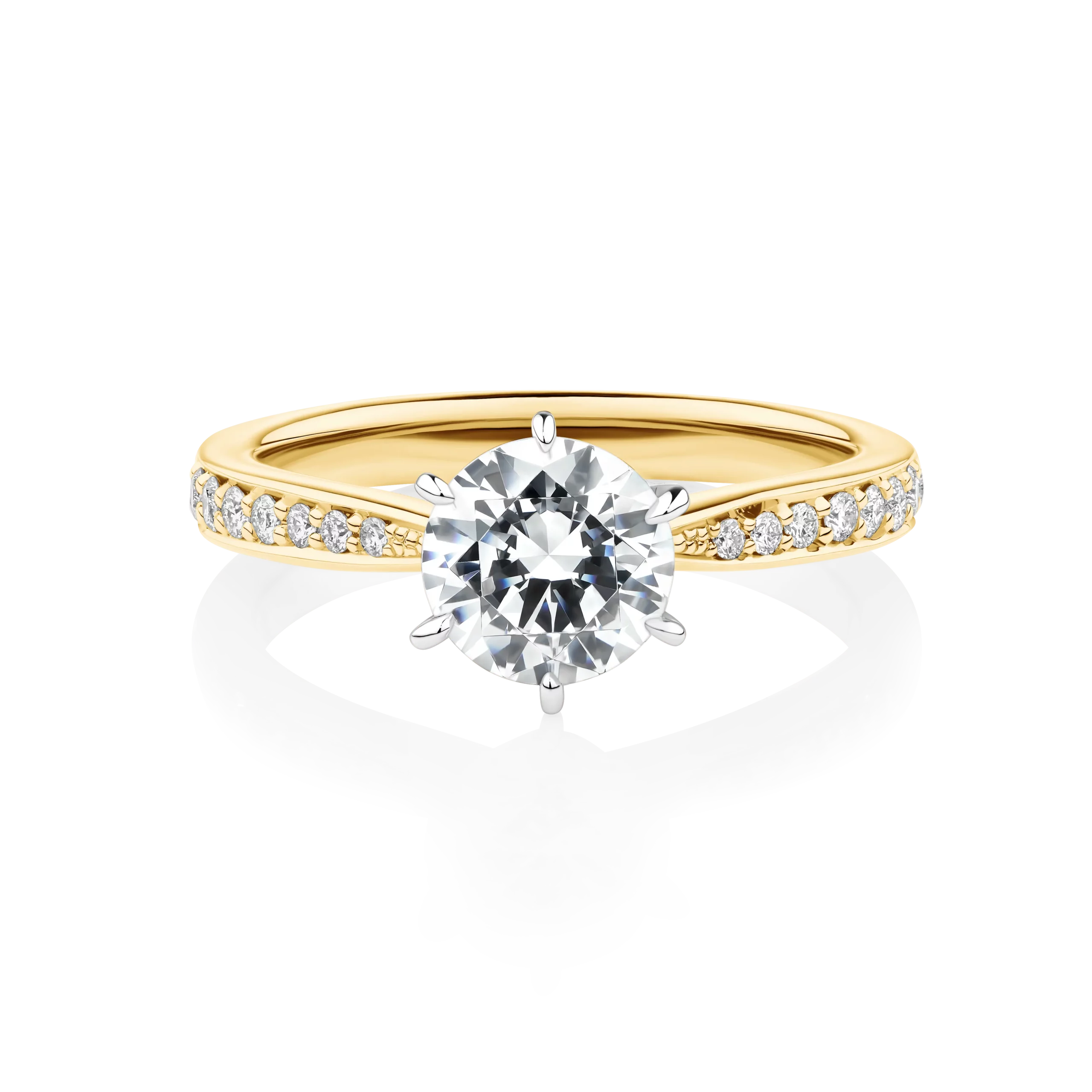 Rosella-Yellow-Gold-Two-Tone-Round-Cut-6-claw-Grain-Set-Diamond-Engagement-Ring