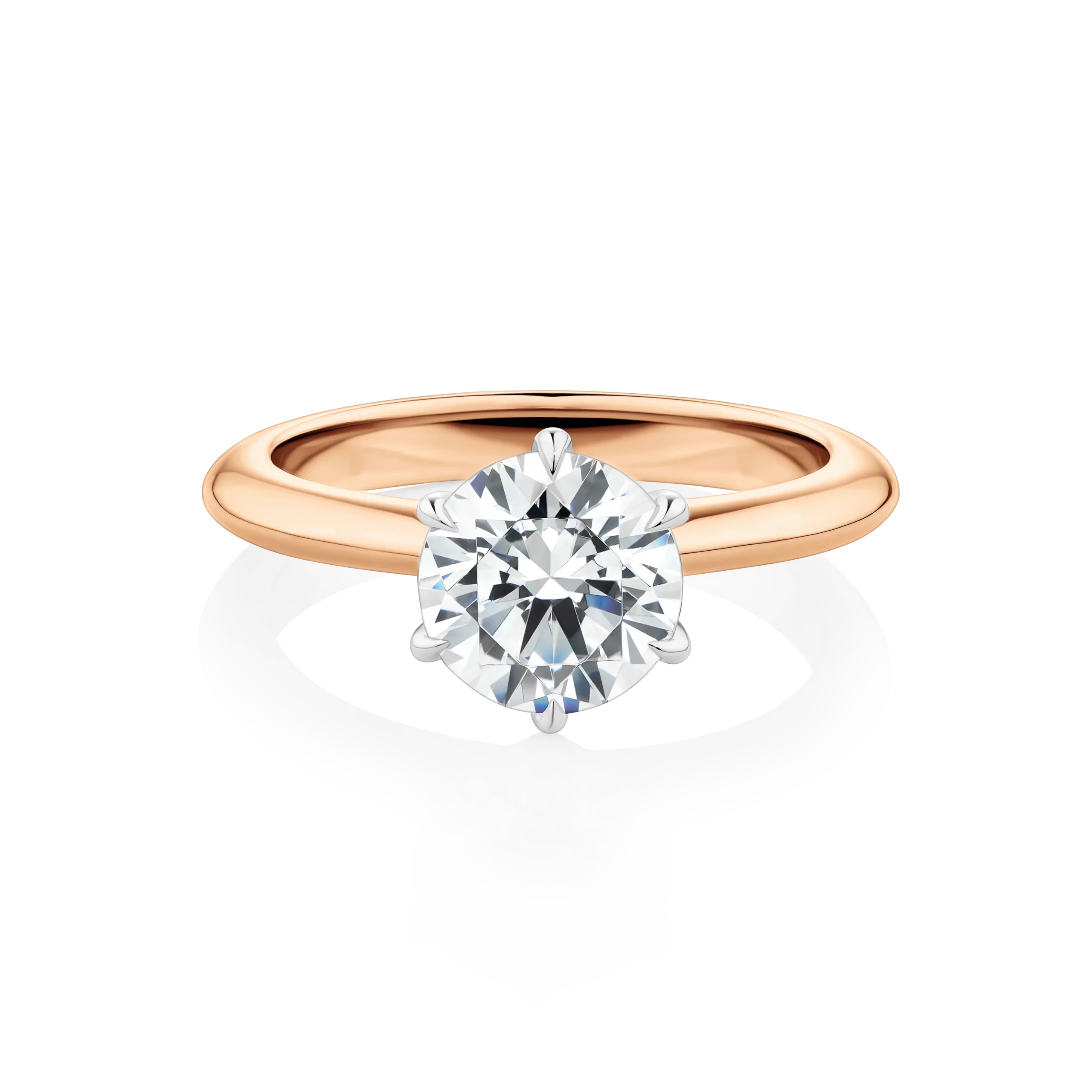 Southern-Star-Rose-Gold-Two-Tone-6-claw-Round-Cut-Diamond-Engagement-Ring