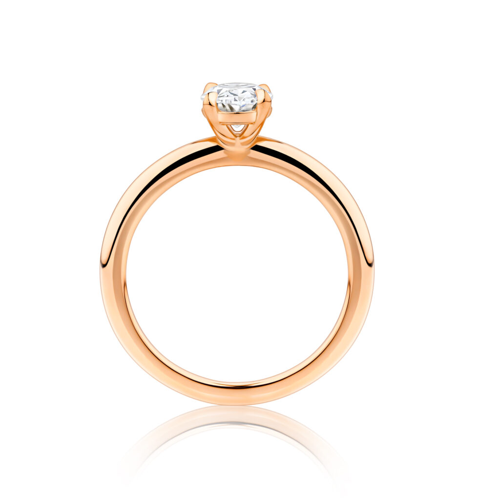 Waratah-Rose-Gold-Round-Cut-Diamond-Engagement-Ring side view