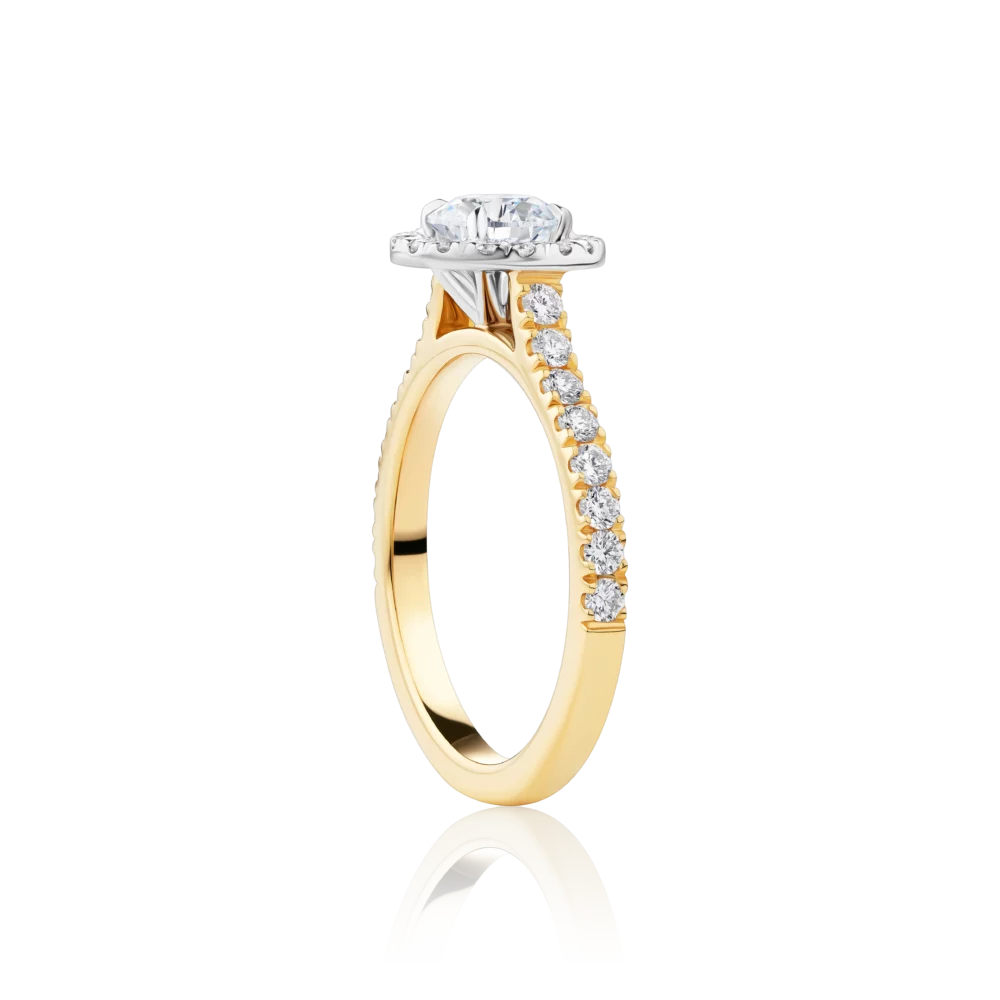 Wattle-side-yellow-gold-two-tone-round-cut-halo-diamond-engagement-ring