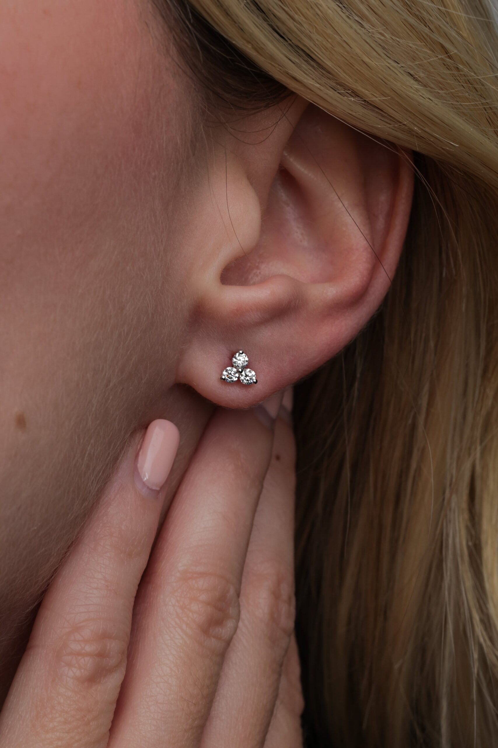 Trilogy Diamond White Gold Stud Earring