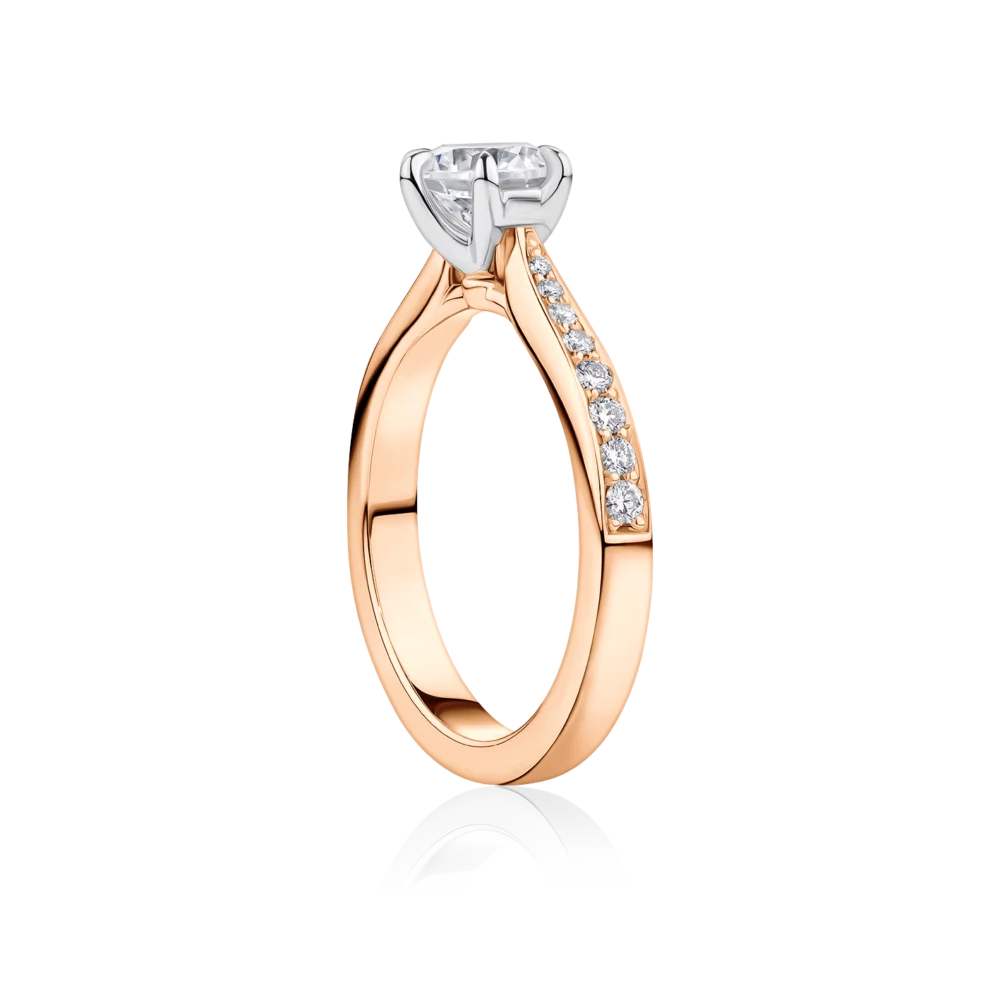 Acacia-side-rose-gold-two-tone-round-6-claw-grain-set-diamond-engagement-ring