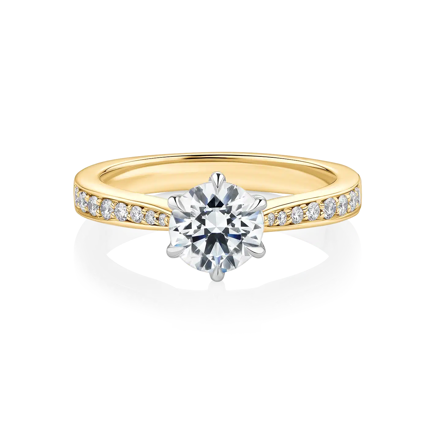 Acacia-Yellow-Gold-Two-Tone-Round-6-claw-Grain-Set-Diamond-Engagement-Ring