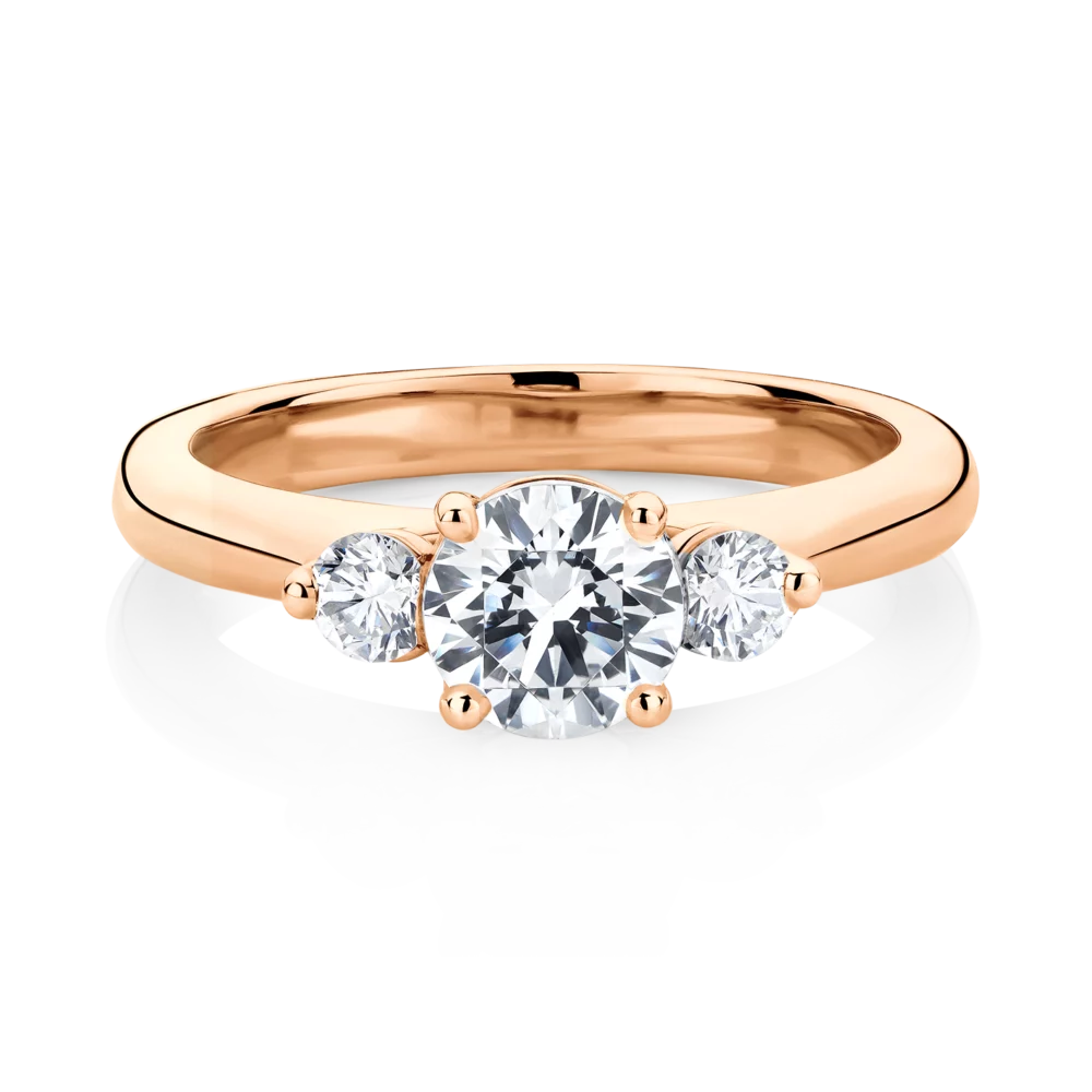 Banksia-rose-gold-trilogy-round-diamond-engagement-ring