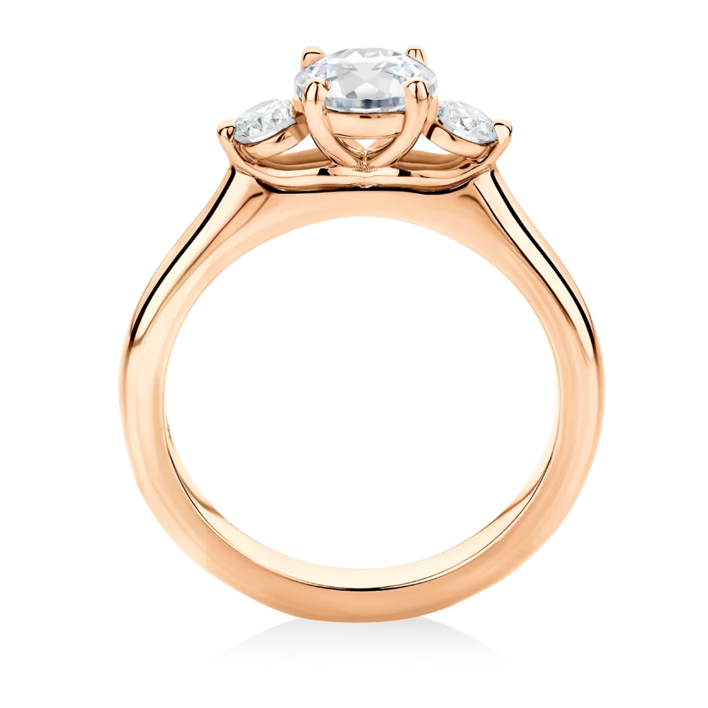 Banksia-side-rose-gold-trilogy-round-diamond-engagement-ring