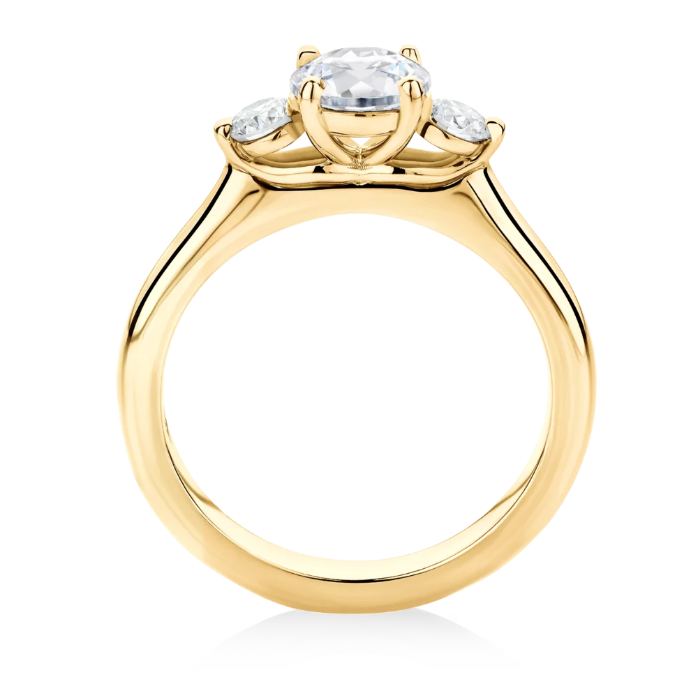 Banksia-side-yellow-gold-trilogy-round-diamond-engagement-ring